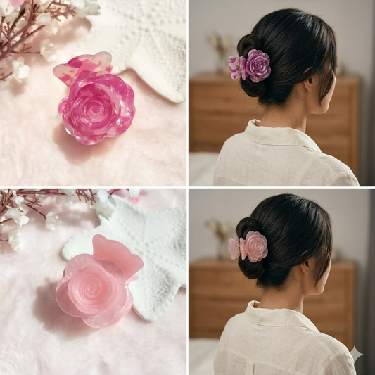 Rose Bloom Hair Claw (4CM)