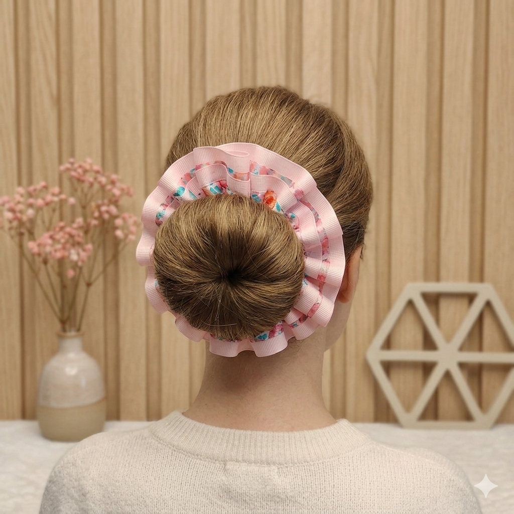 Blush Petal Lace Scrunchie (Medium size)