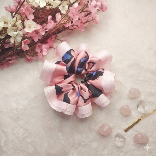 Blush Wild Scrunchie – Medium sized Handmade Satin Ribbon Scrunchie ✨