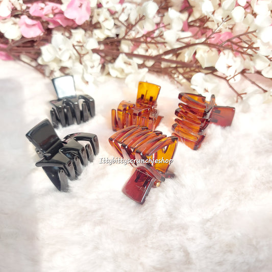 Korean Comfort-Grip Claw Clips β 4CM Mini Clawclip Set (Black & Brown)