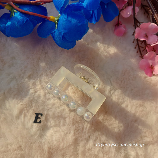 Marble look pretty square Clawclips - 4.5CM