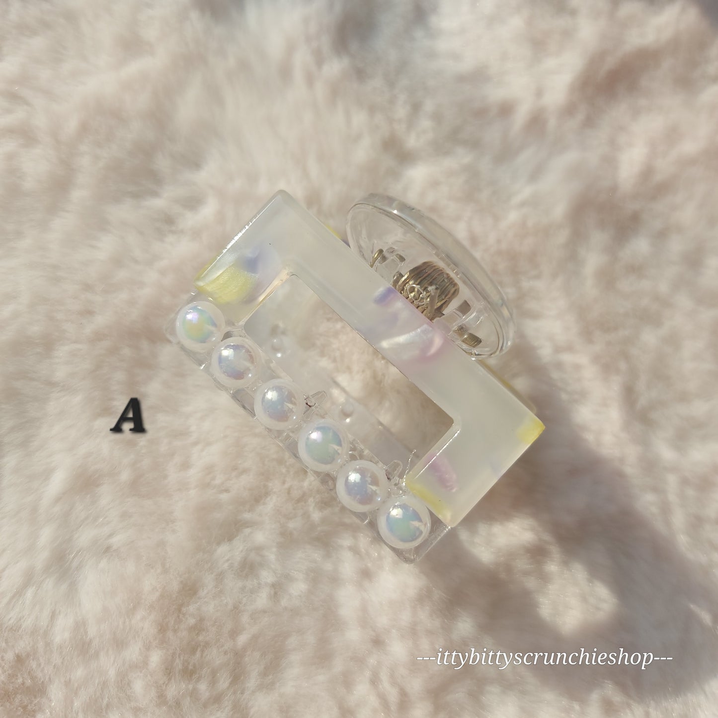 Marble look pretty square Clawclips - 4.5CM