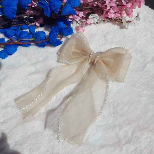 Pearl Organza Hairbows