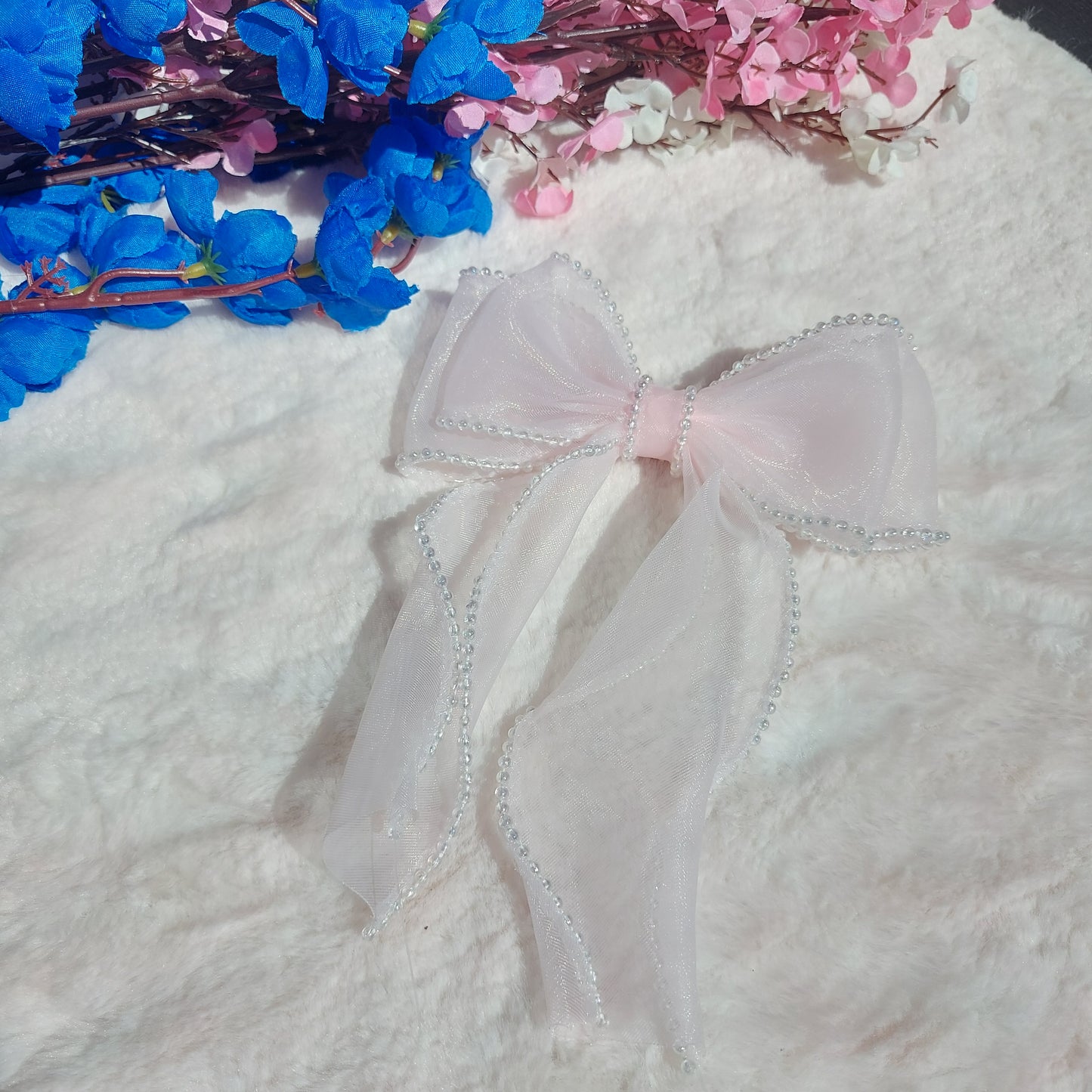 Pearl Organza Hairbows