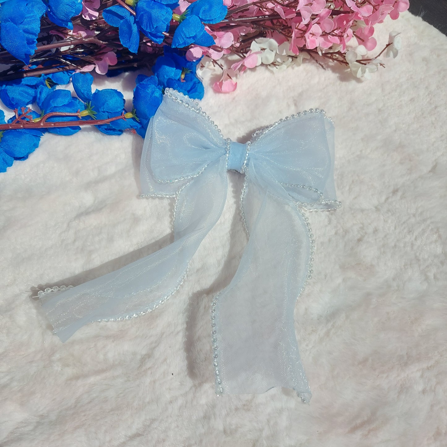 Pearl Organza Hairbows