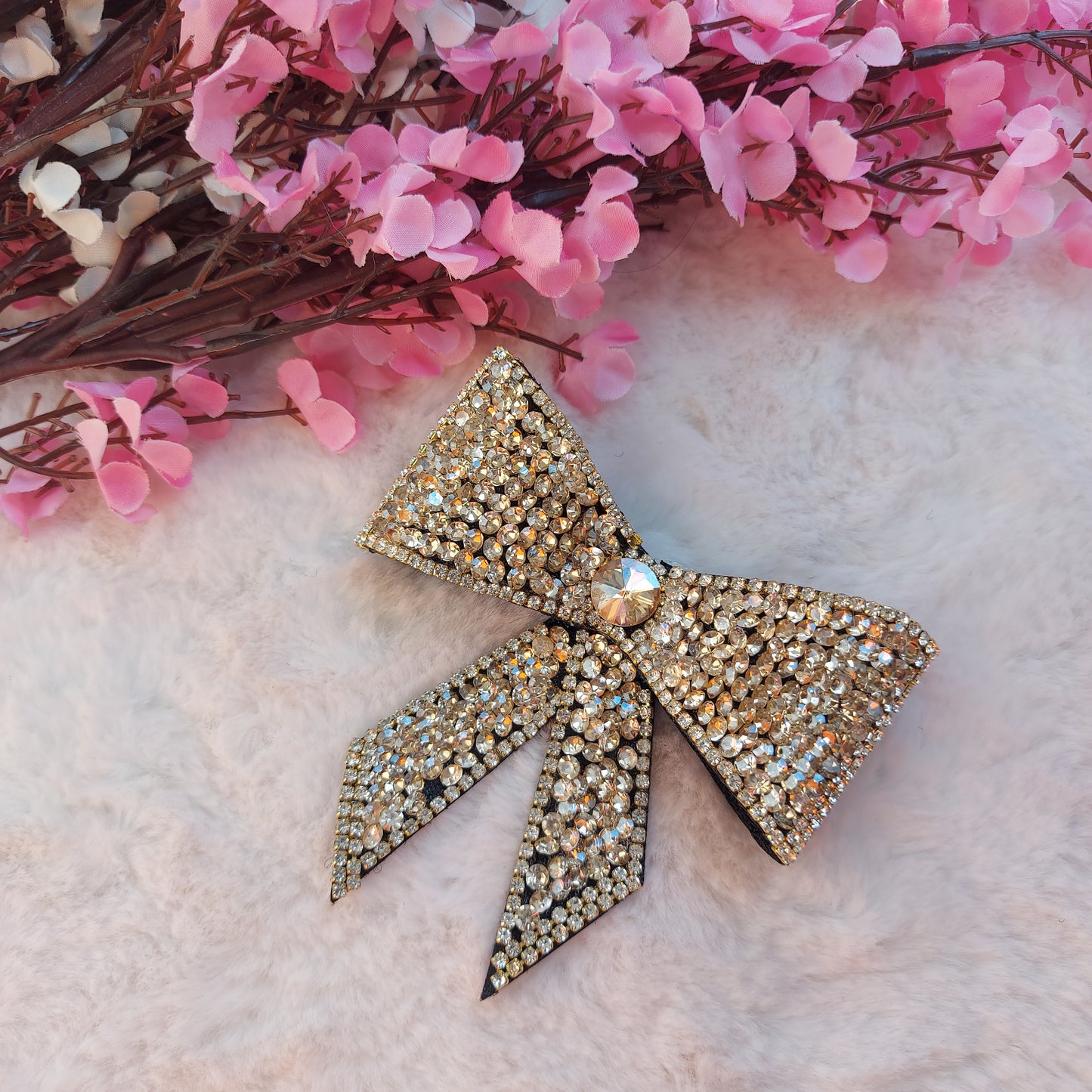 Serene Sparkle Gold - Bejewelled Hairbow