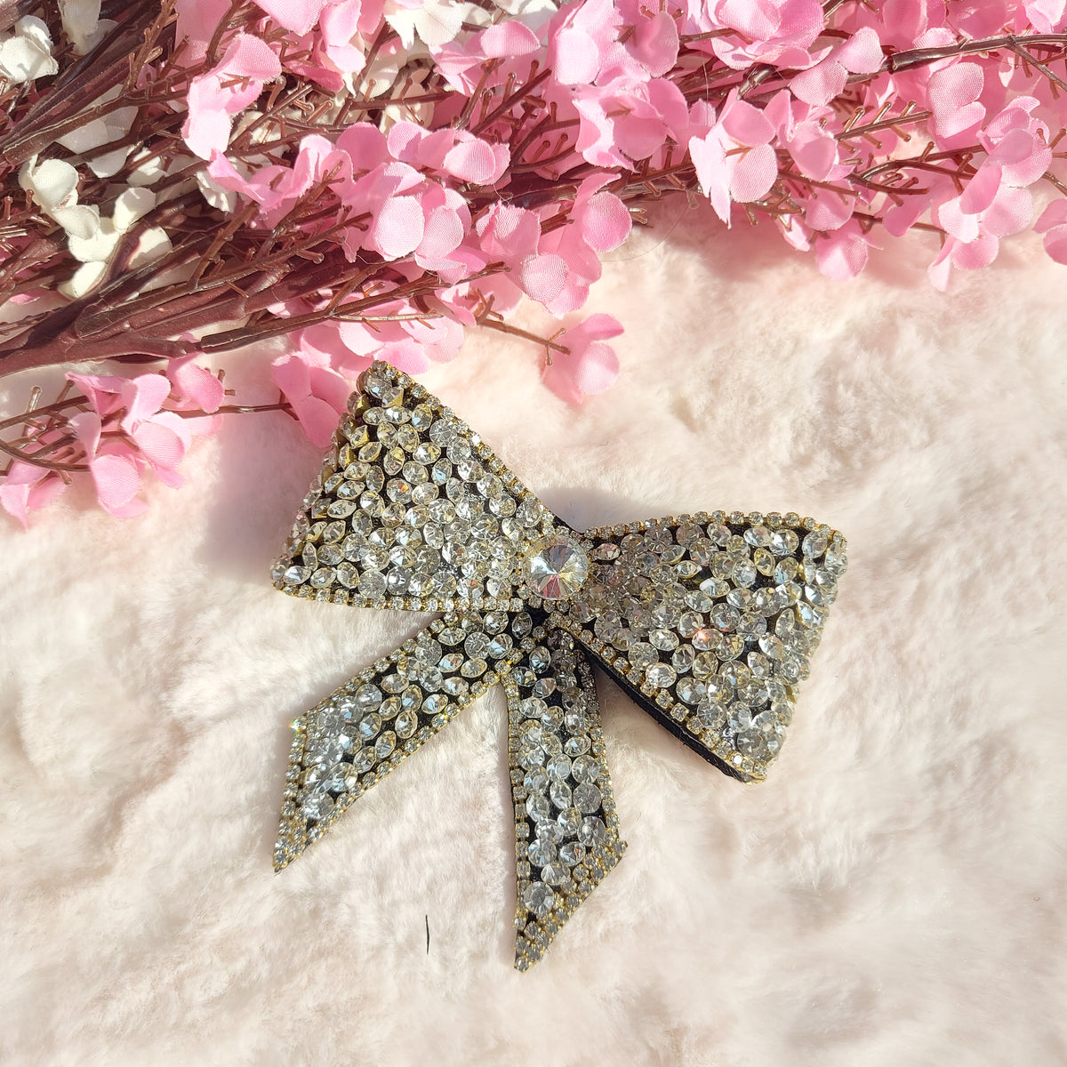 Serene Sparkle Silver - Bejewelled Hairbow
