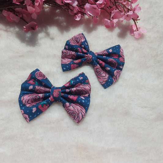 BLUE FLORAL - Everyday Hairbow