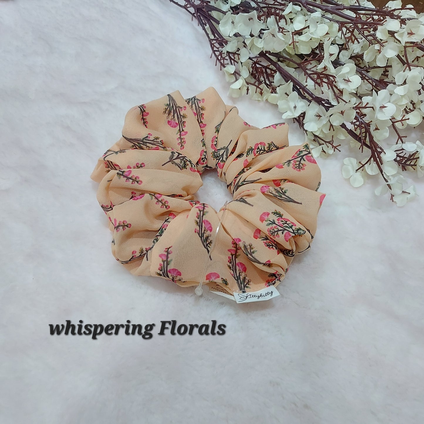 XL Georgette Scrunchie - Artisan Garden, Whispering Florals, Muted Magic