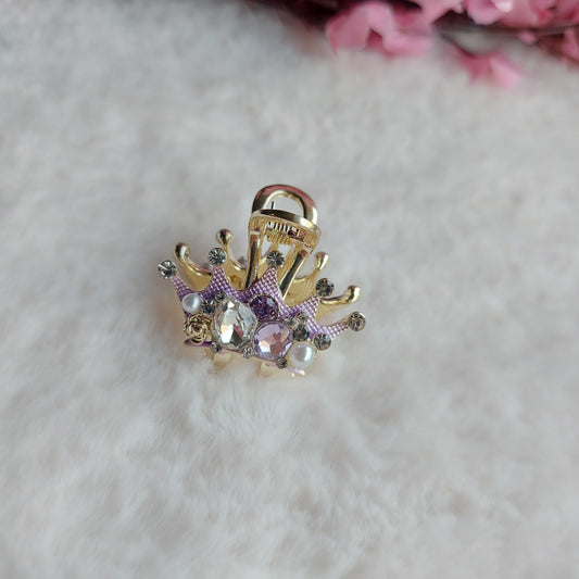 Studded Crown Metal Hair Claw (3CM)
