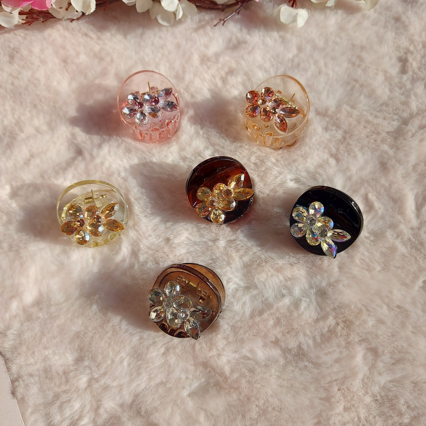 BOFEINI Premium Stone Hair Claw Clip – Round Metal Mini Claw (2.5CM)