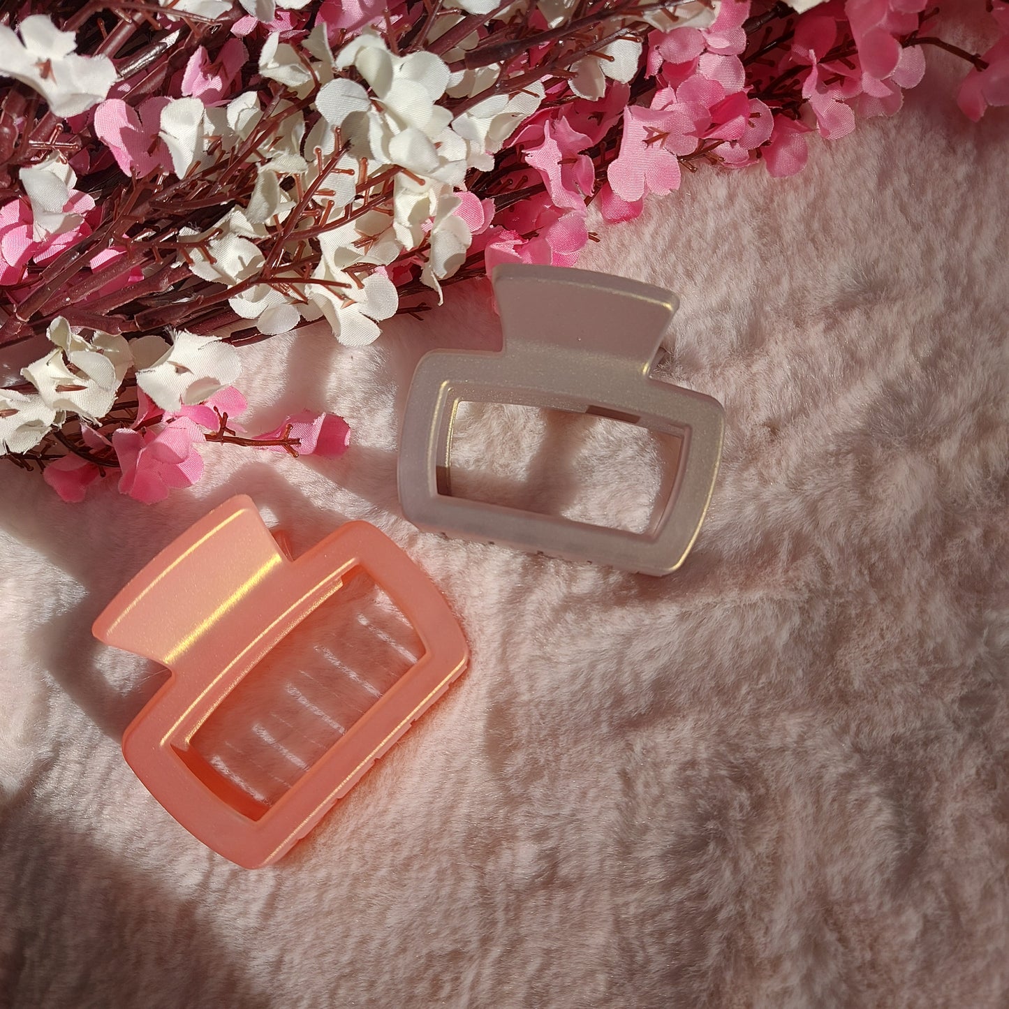 Classic Shimmery Square Hair Claw Clip 6.5CM | Elegant Glossy Claw for Women & Girls