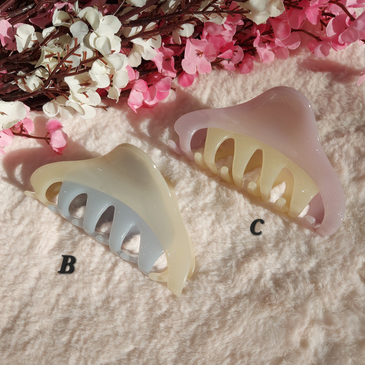 Bofeini 9CM Dual-Shade shimmer Scorpion Hair Claw Clip | Large Strong Hold Claw for Thick & Long Hair