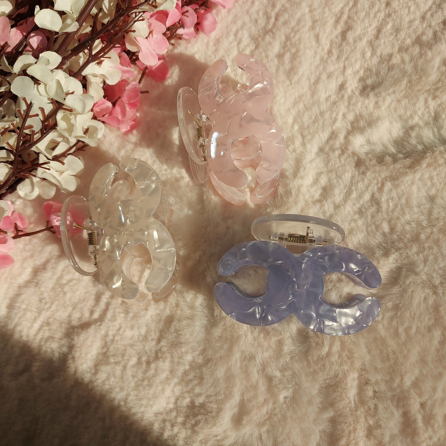 Infinity Shaped Marble Gloss Hair Claw Clip 6CM | Premium Strong Grip Claw for Women