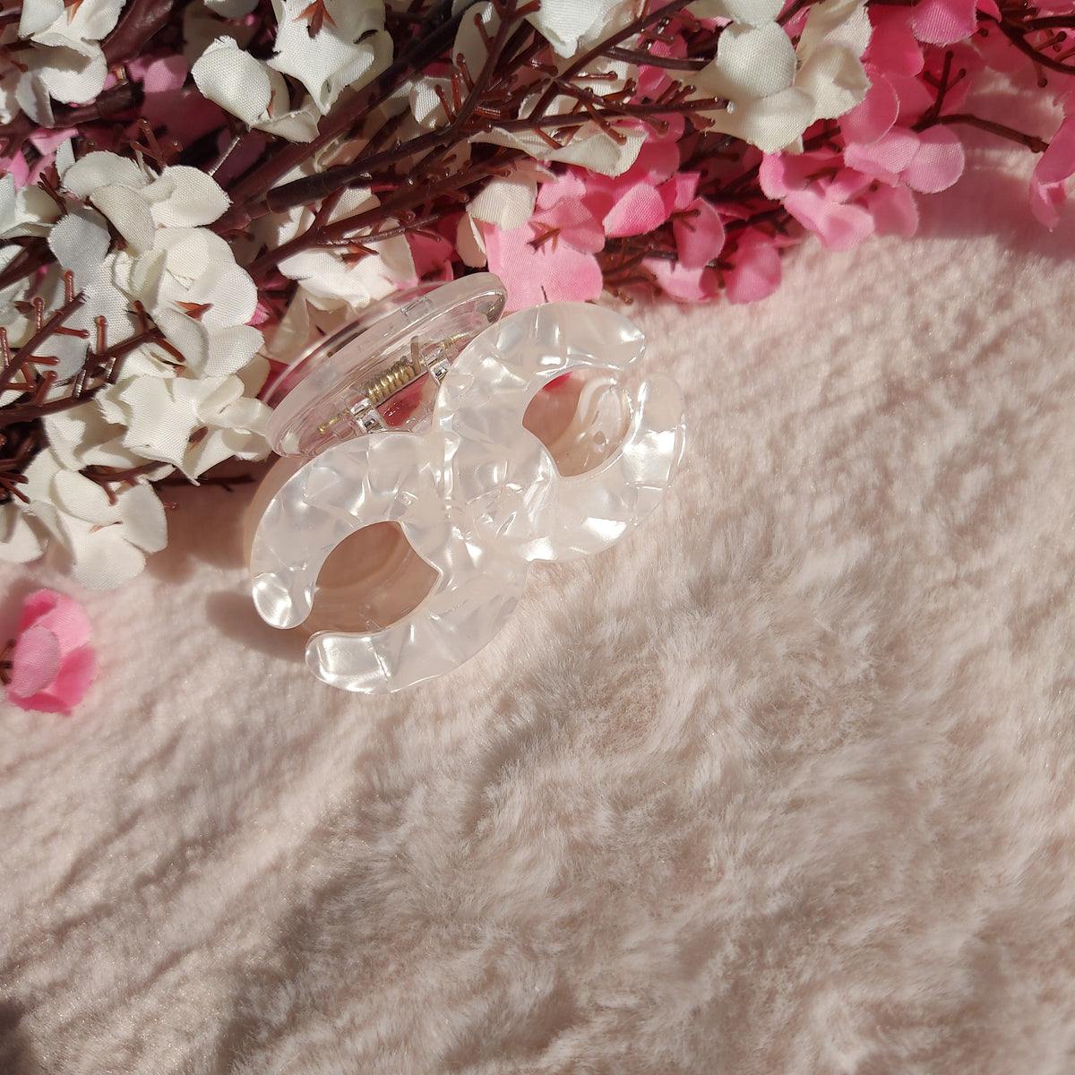 Infinity Shaped Marble Gloss Hair Claw Clip 6CM | Premium Strong Grip Claw for Women