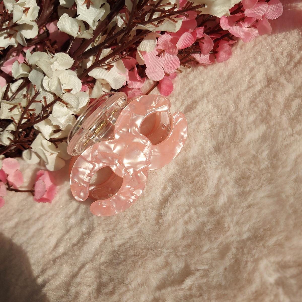Infinity Shaped Marble Gloss Hair Claw Clip 6CM | Premium Strong Grip Claw for Women