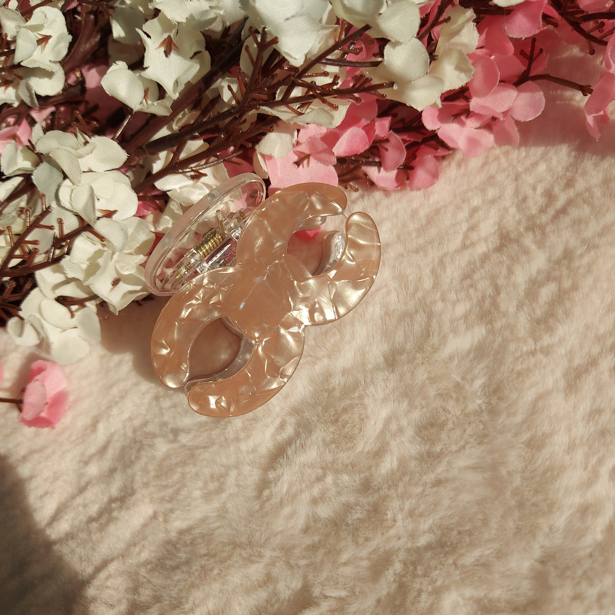 Infinity Shaped Marble Gloss Hair Claw Clip 6CM | Premium Strong Grip Claw for Women