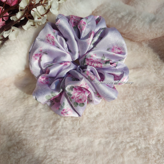 Lavender Skies Combo – Handmade Satin Scrunchies (Set of 3)