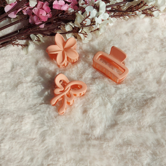 Combo of 3 Hair Claws | Different Shapes, Strong Hold & Trendy Colors | Regular Hair Claw Clips | Everyday Hair Claw Combo | Trendy Hair Claw Clips Set