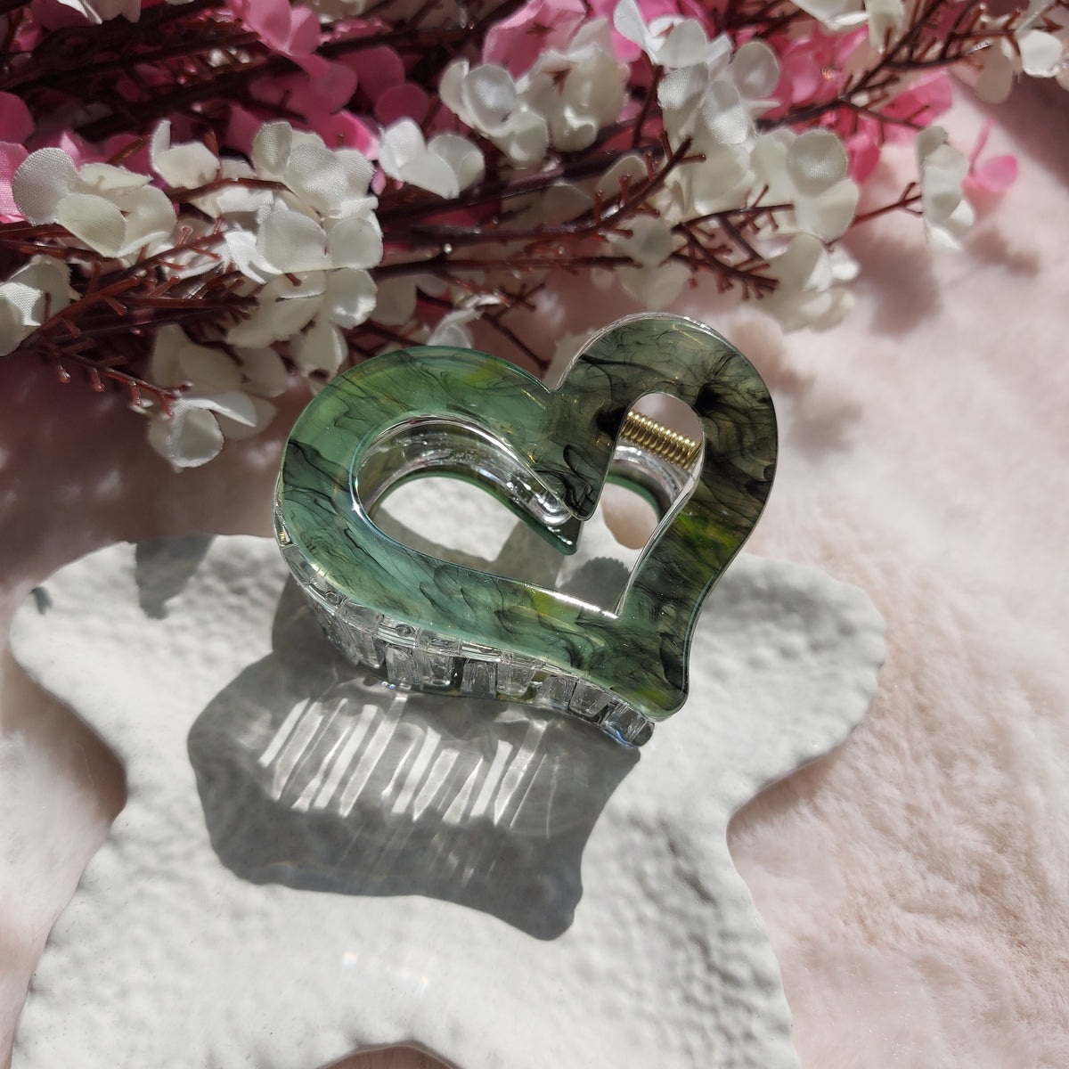 Crystal Heart Hair Claw