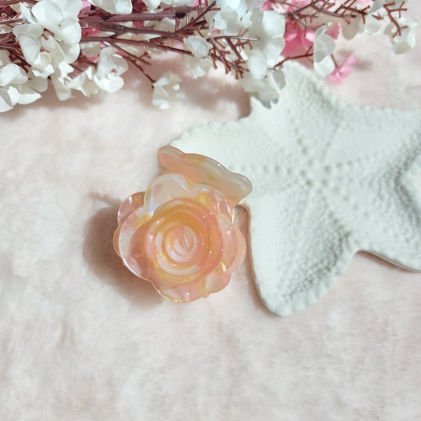Rose Bloom Hair Claw (4CM)