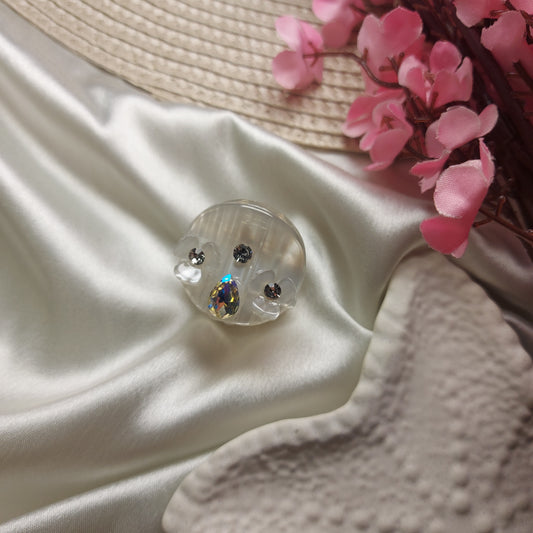 Bofeini Starlight Acrylic Flower Hair Clip– Round Hair Clip | 2.5 CM Mini Acrylic Hair Claw