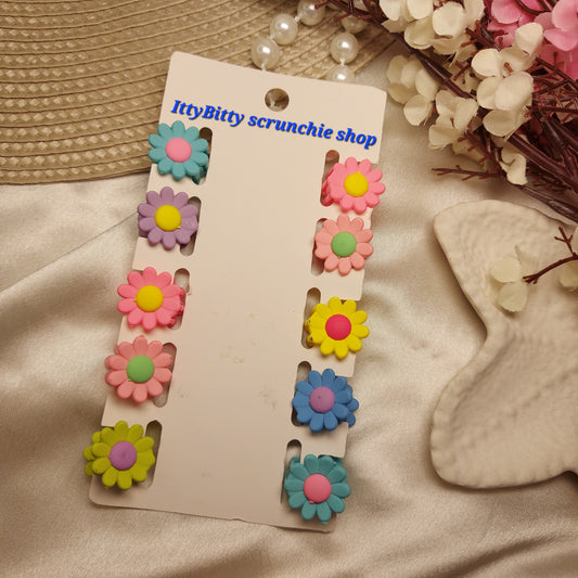 Petal Pop Mini Flower Claw Clips (2 CM) | Premium Kids Floral Hair Claws | Cute Tiny Hair Accessories