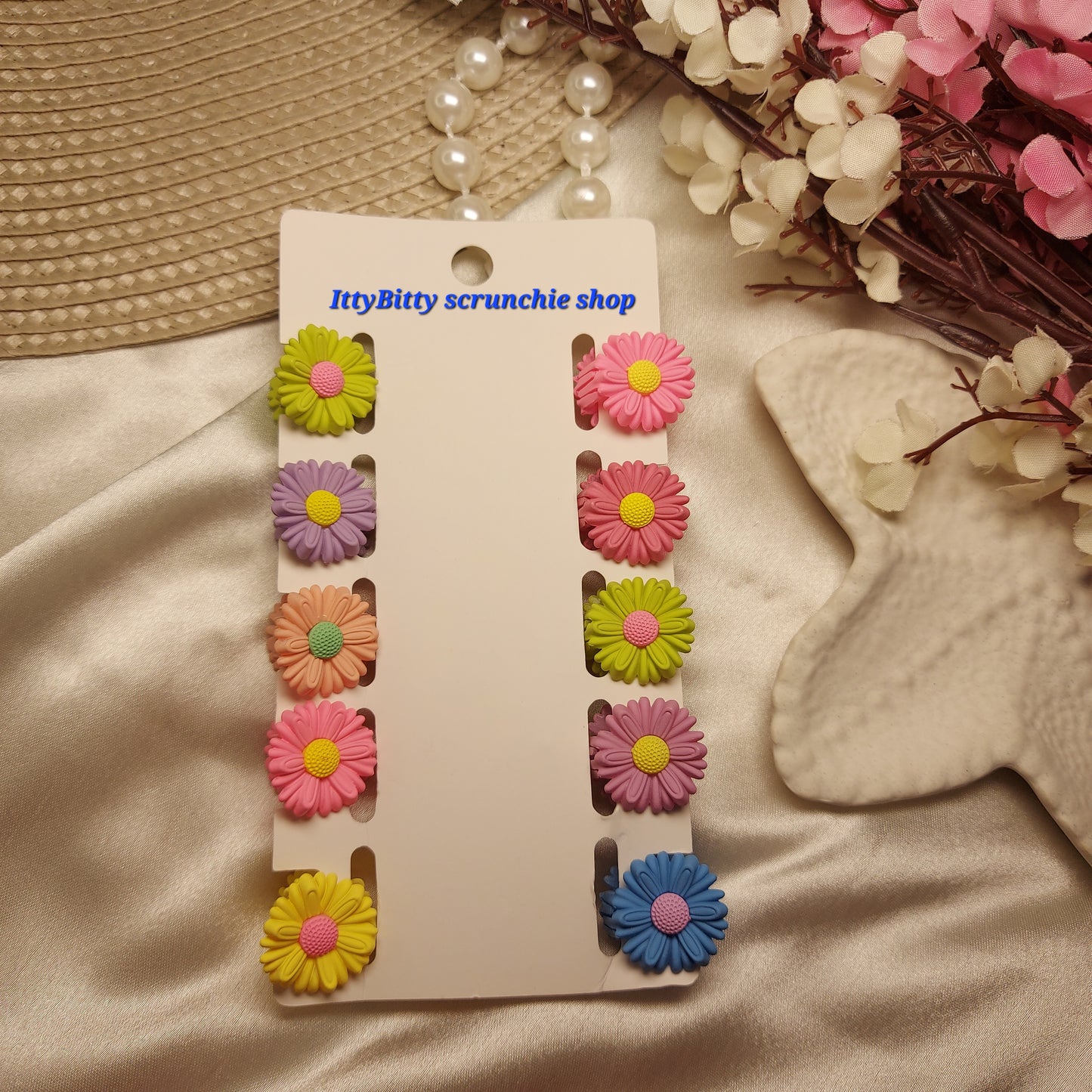 Petal Pop Mini Flower Claw Clips (2 CM) | Premium Kids Floral Hair Claws | Cute Tiny Hair Accessories