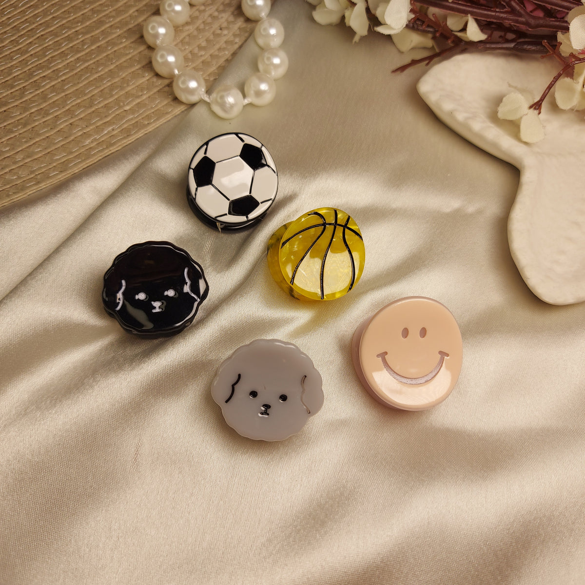 BOFEINI Sports Ball Mini Claw Clips | Premium Luxury Acrylic Hair Clips (2.5 CM)
