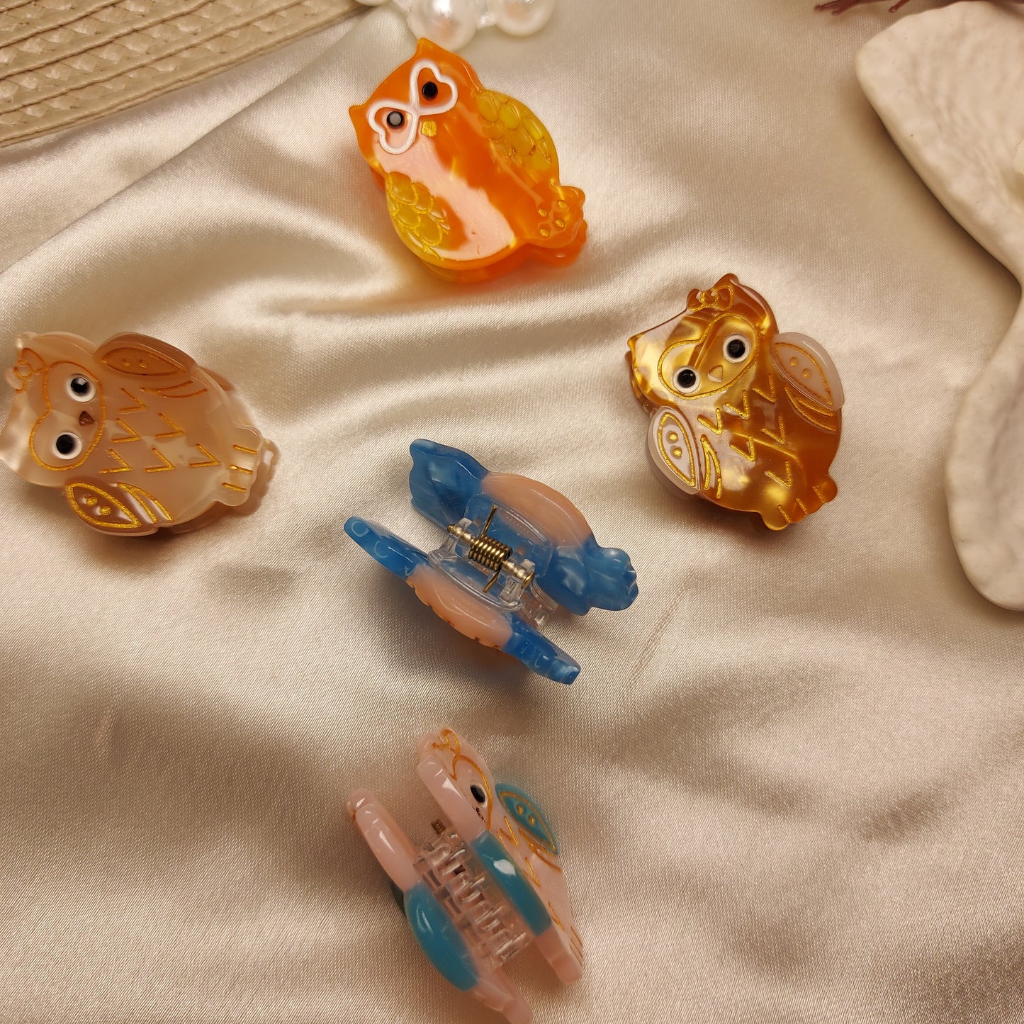 BOFEINI Luxury Owl Mini Claw Clip | Premium Glossy Hair Claw (2.5 CM)