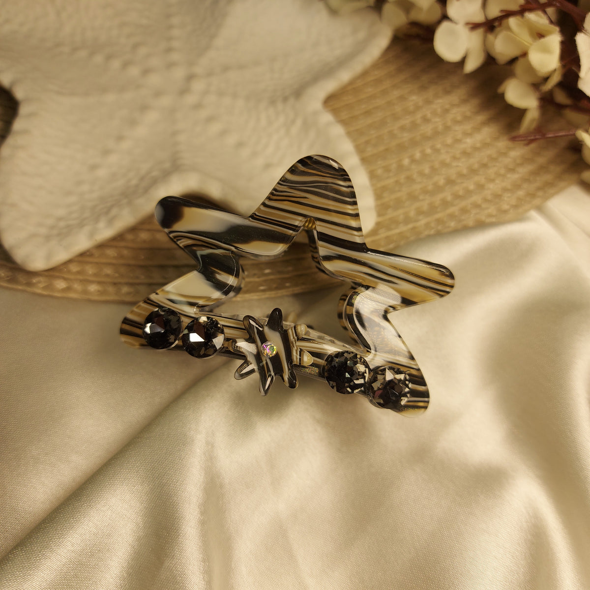 Studded Partywear Star shimmery Hairclaw- 6.5CM