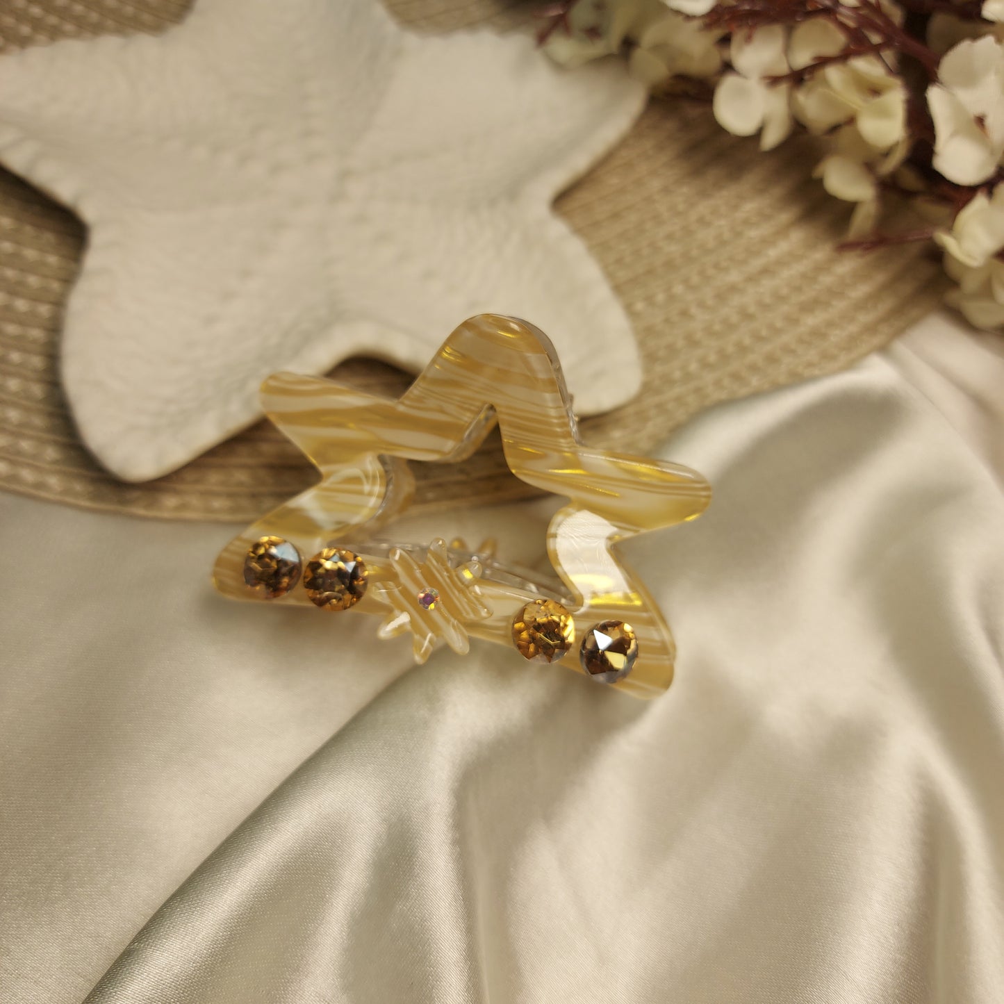 Studded Partywear Star shimmery Hairclaw- 6.5CM