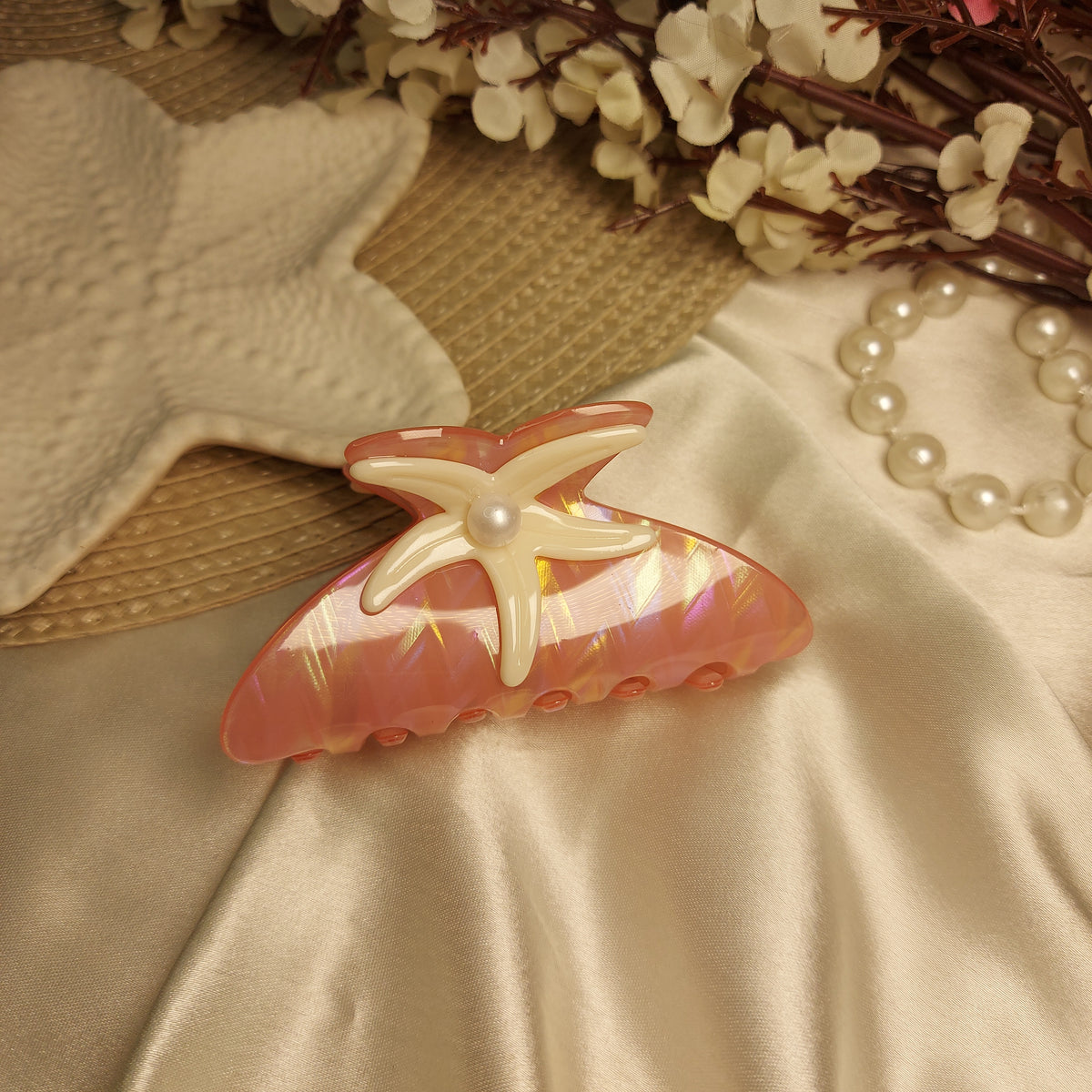 Premium Luxury Starfish pearl Hair Claw Clip 8.5CM | Strong Hold Designer Claw for Women