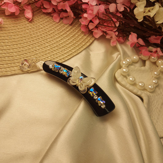 BOFEINI JEWEL BANANA HAIRCLIP for Women – 10.5CM | Strong Grip Hair Clip | Daily & Party Wear