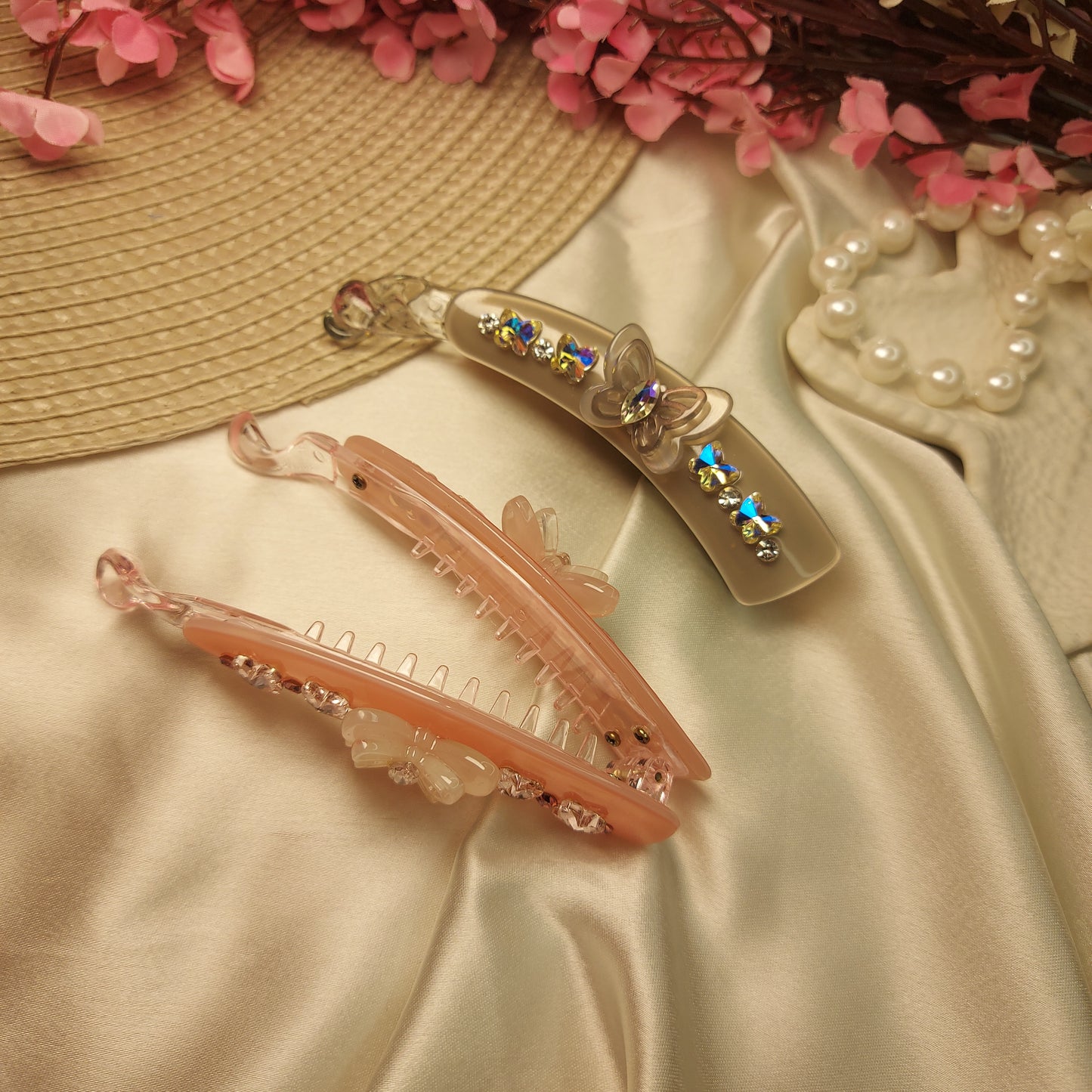 BOFEINI JEWEL BANANA HAIRCLIP for Women – 10.5CM | Strong Grip Hair Clip | Daily & Party Wear