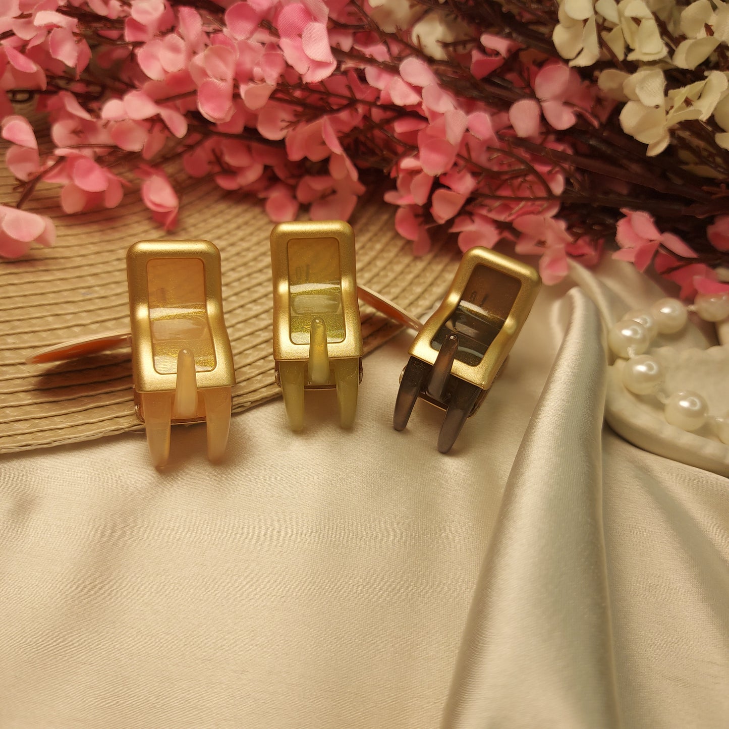 Honey Solid Scorpio (Set of 3) – Elegant Strong Grip Hair Clutcher for Women - 2.5CM