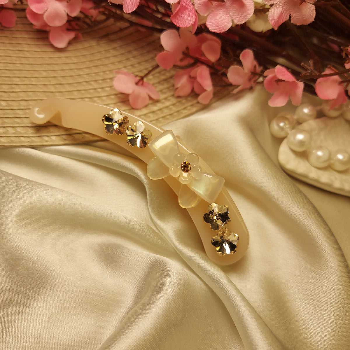 BOFEINI STUDDED BANANA HAIRCLIP for Women – 9CM | Strong Grip Hair Clip | Daily & Party Wear
