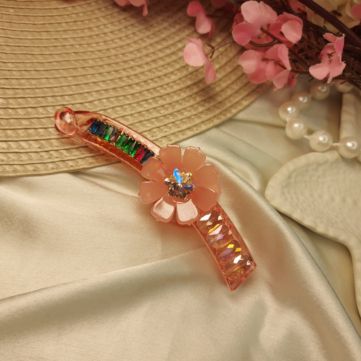 STUDDED BANANA HAIRCLIP for Women – 10CM | Strong Grip Hair Clip | Daily & Party Wear