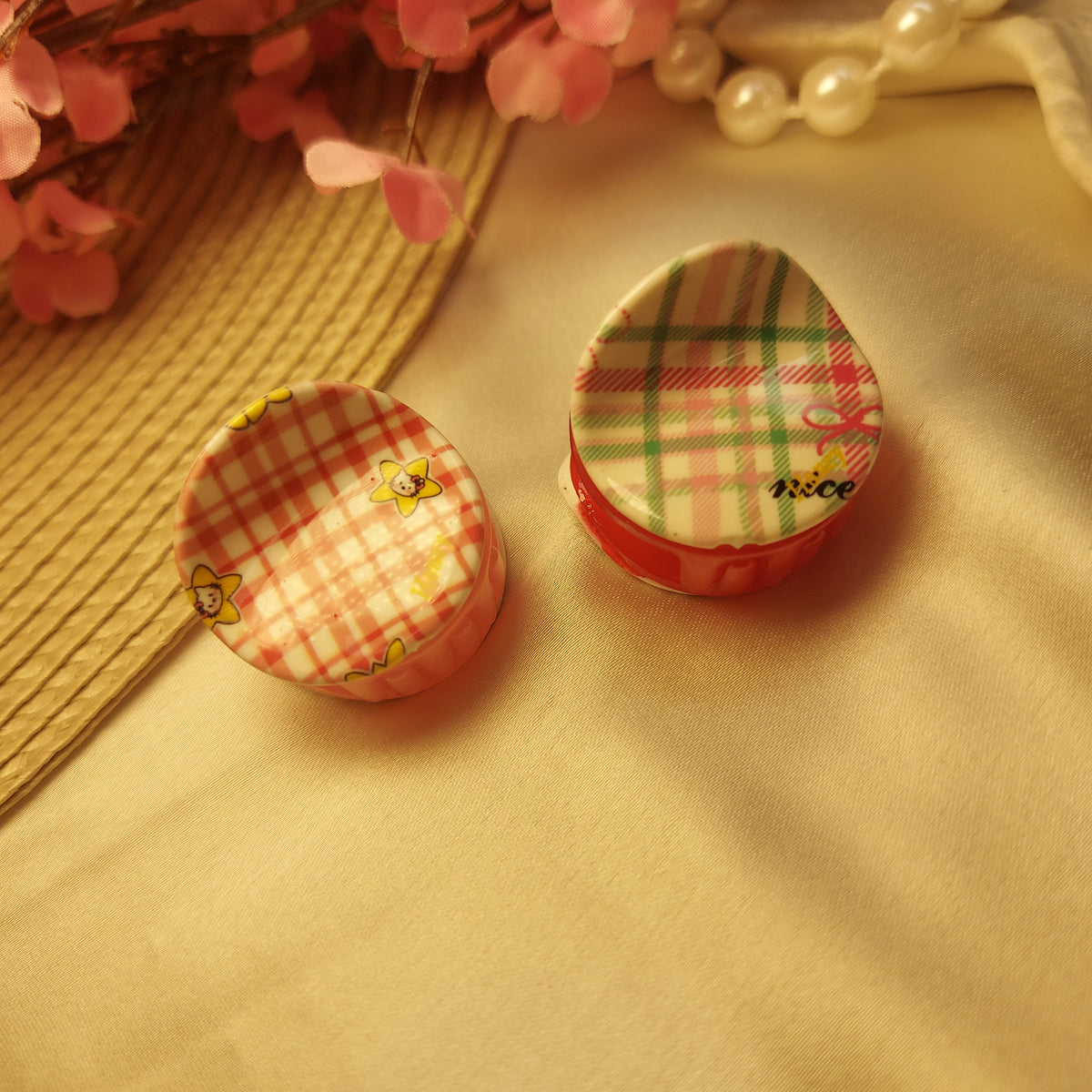 Honey Sheet Claw Clip (Set of 2) – Elegant Strong Grip Hair Clutcher for Women - 3CM