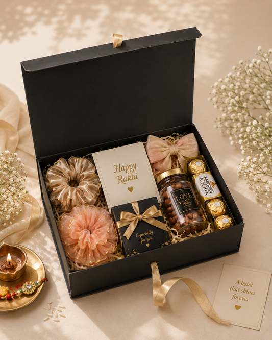 Luxury Black Magnetic Gift Hamper Box with Ribbon Closure | Reusable Premium Gift Box