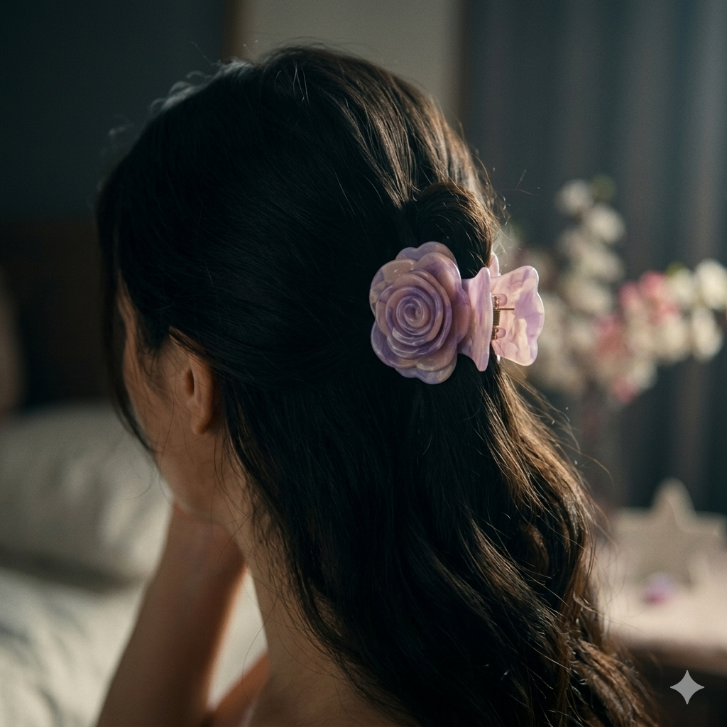 Rose Bloom Hair Claw (4CM)