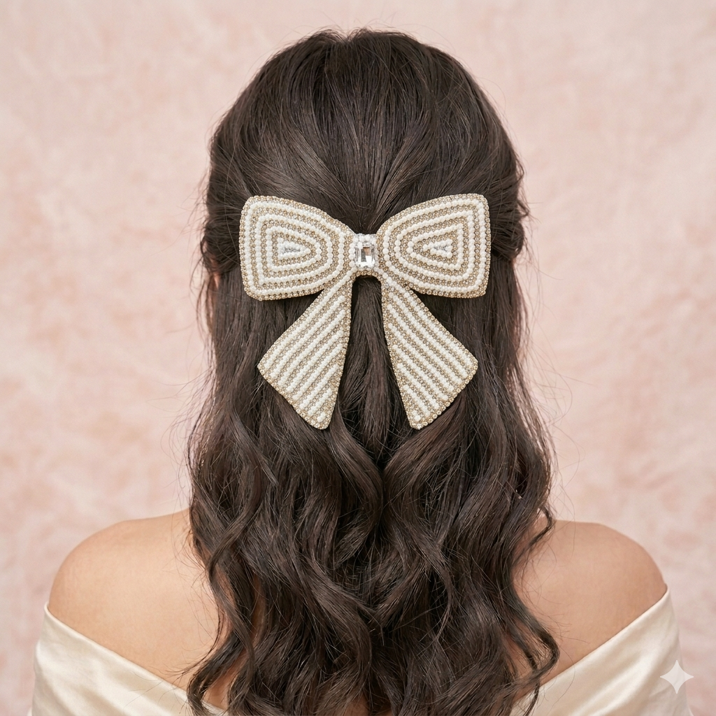 Elara Silver - Bejewelled Hairbow
