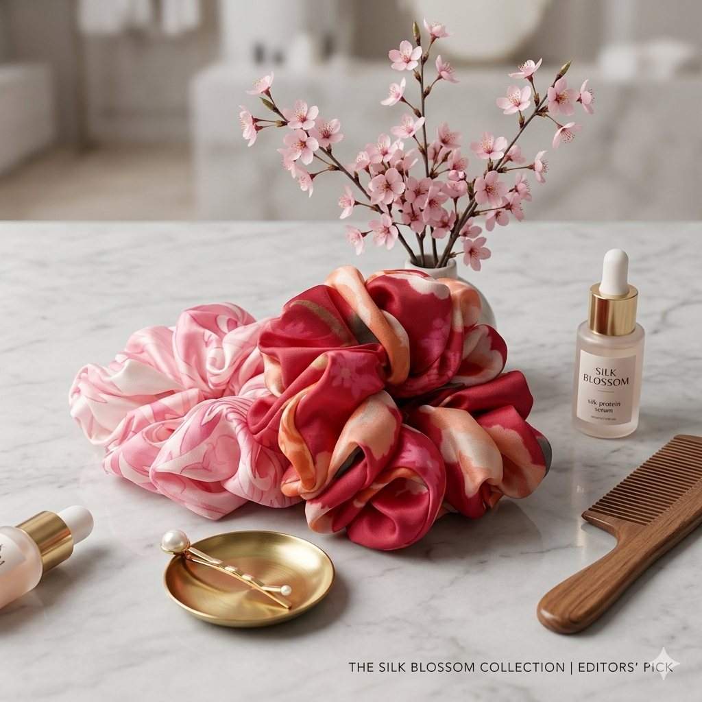 Premium Satin Scrunchie- Majenta Pink- Medium Fluff