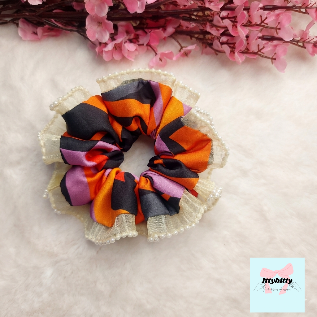 Midnight Amber scrunchie- Medium size