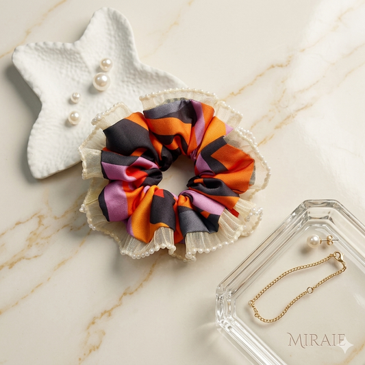 Midnight Amber scrunchie- Medium size