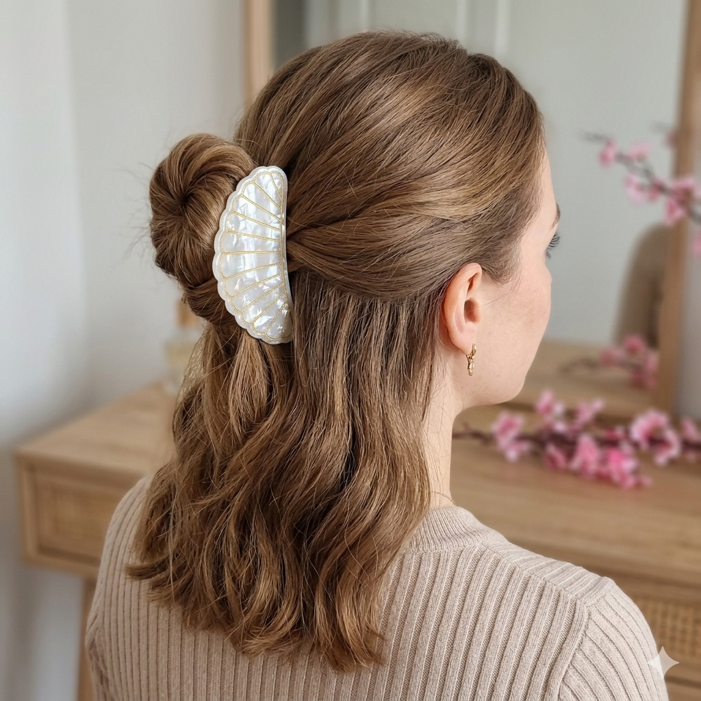 Aurora Shell Glow Claw Clip ✨