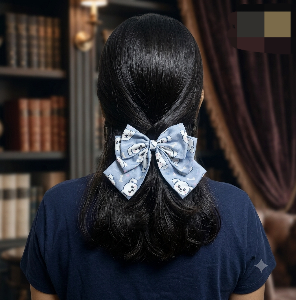 Pawfect Blue - Triple Hairbow
