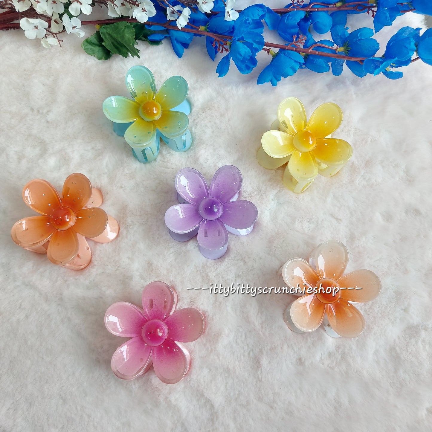 FLOWER HAIRCLAWS - 7.5cms