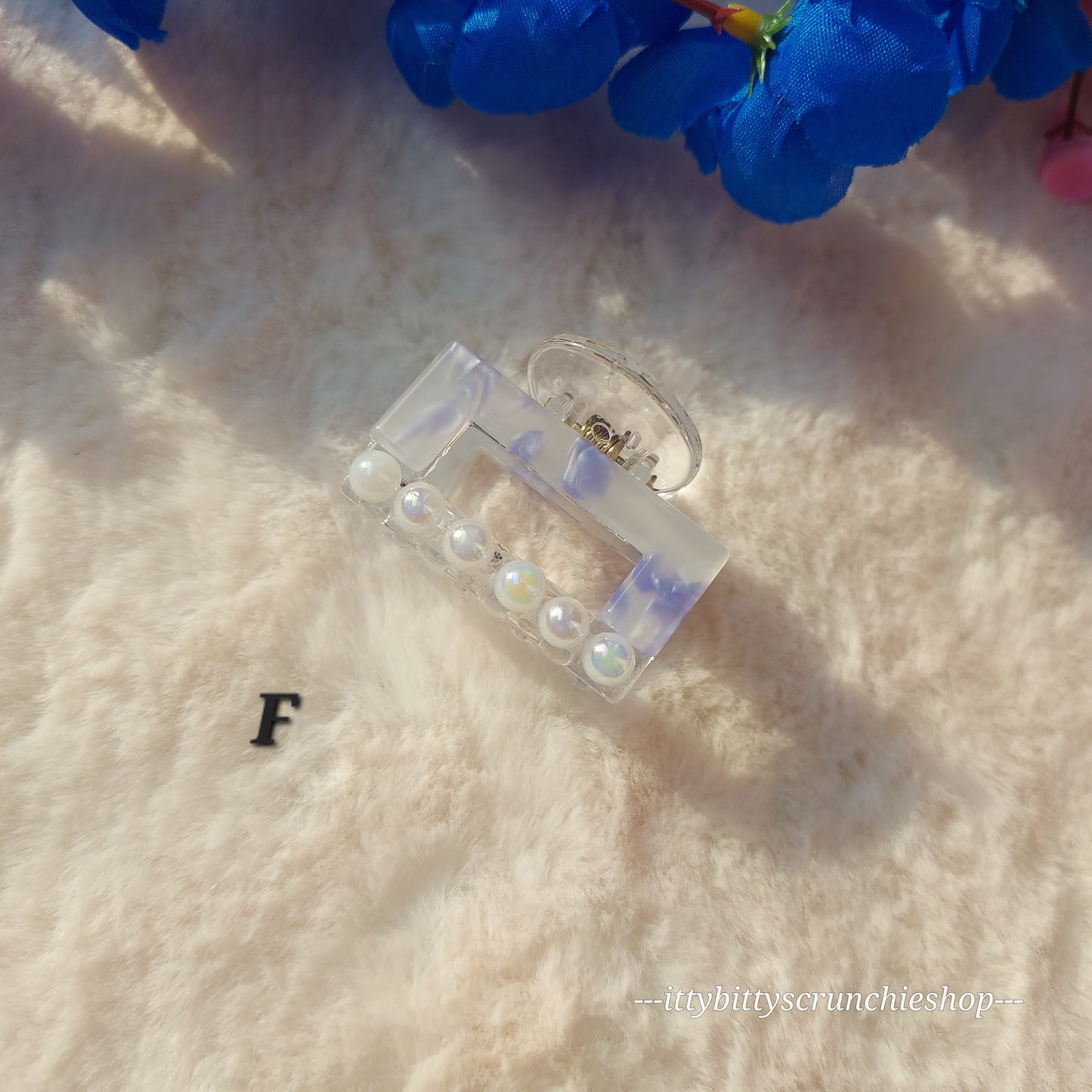 Marble look pretty square Clawclips - 4.5CM