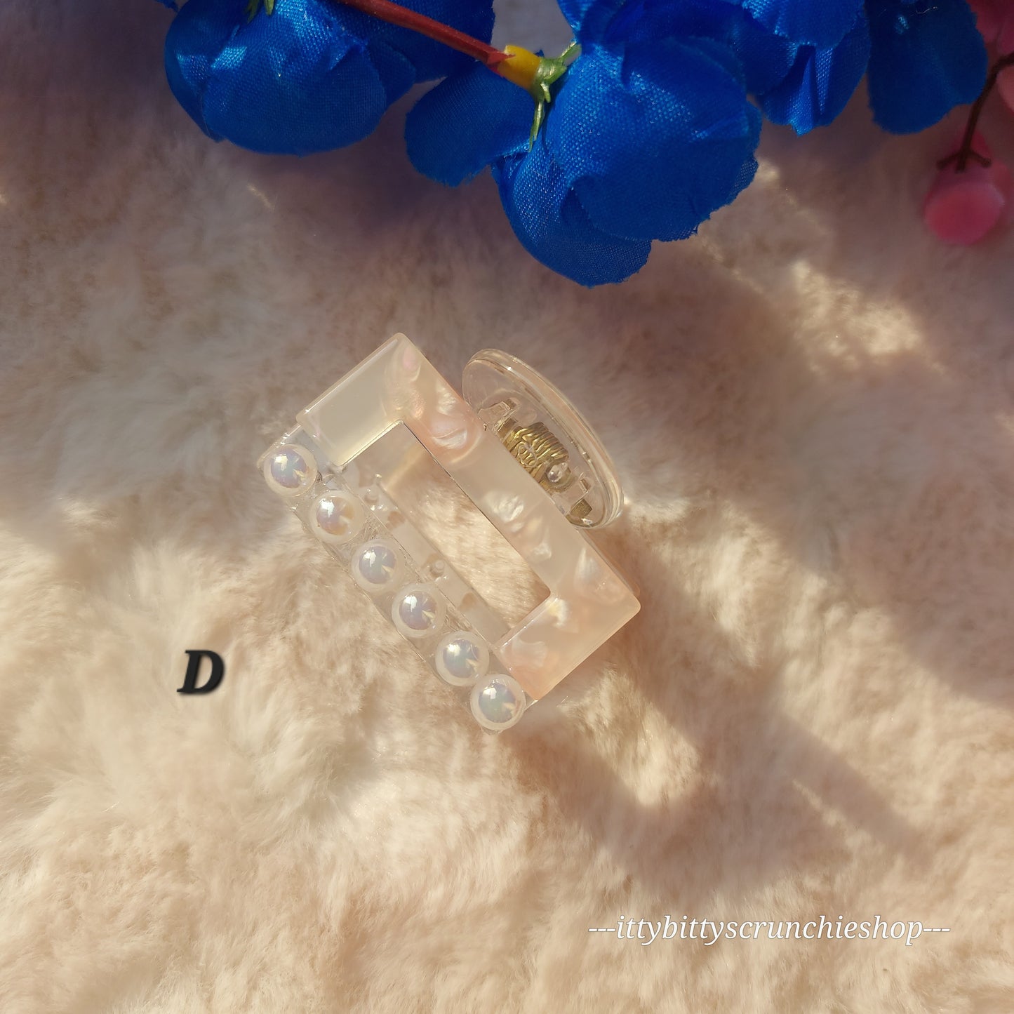 Marble look pretty square Clawclips - 4.5CM